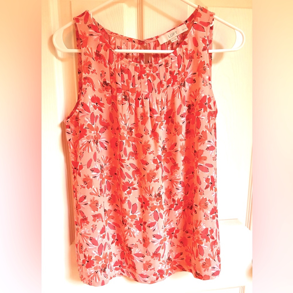 Ann Taylor Loft Coral Sleeveless Blouse
